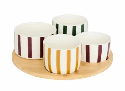 Aperoset Cheri Ø25cm - bamboe & porselein - multicolor