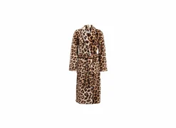 Badjas L fleece leopard