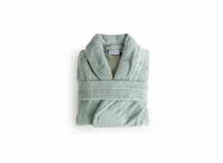 Badjas S flanel sea green