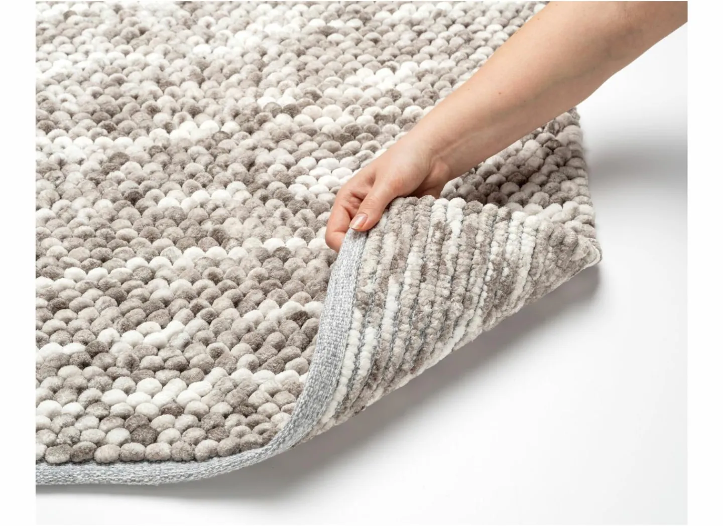 Badmat Urdu 60x90cm - polyester & katoen- taupe