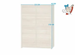 Barkast Amarillo  125cm - eik massief & decor - naturel