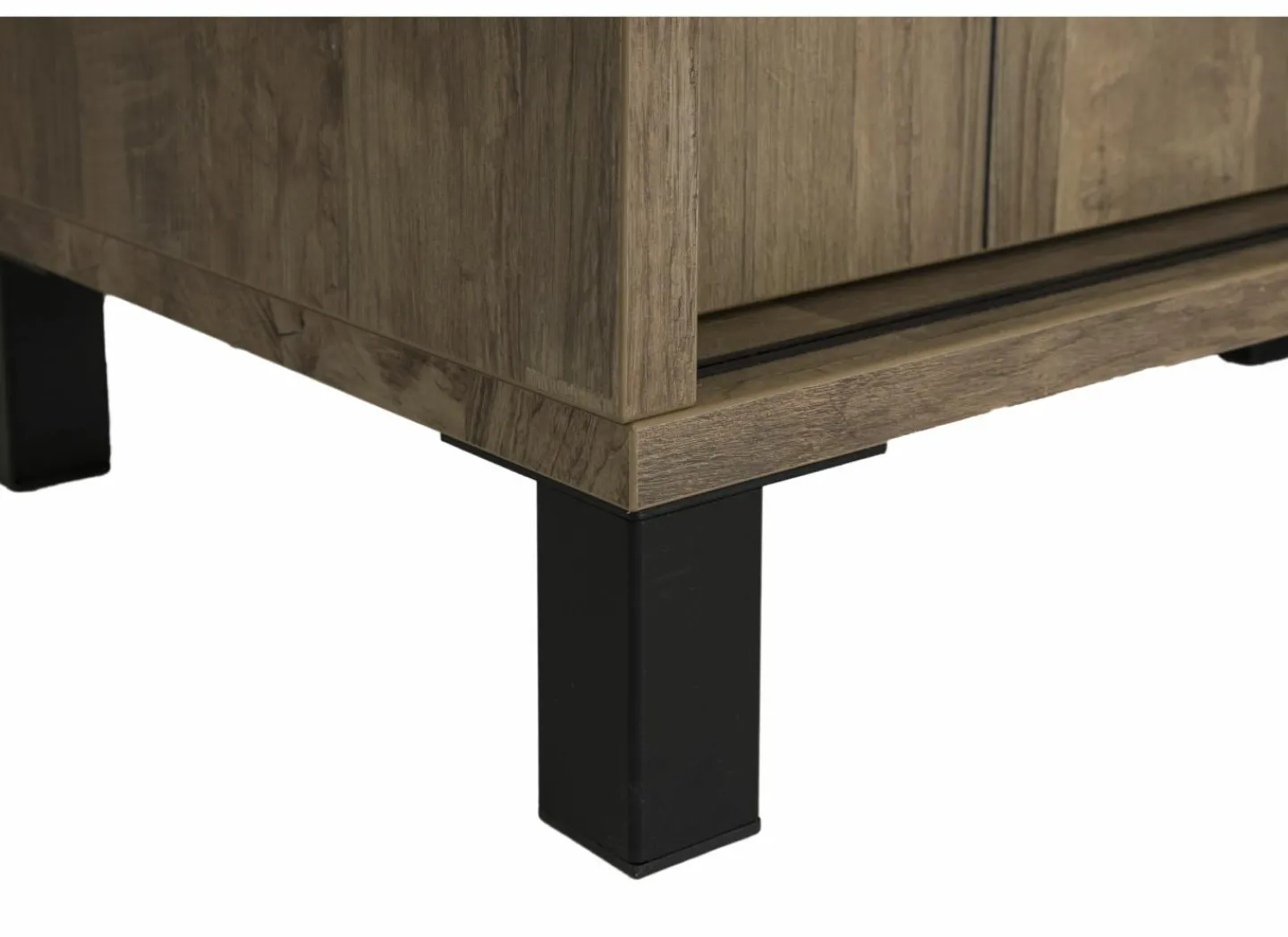 Barkast 122cm  decor - old teak & matt black