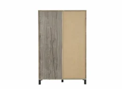 Barkast 122cm  decor - old teak & matt black