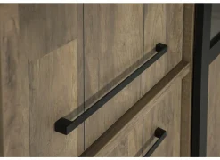 Barkast 122cm  decor - old teak & matt black