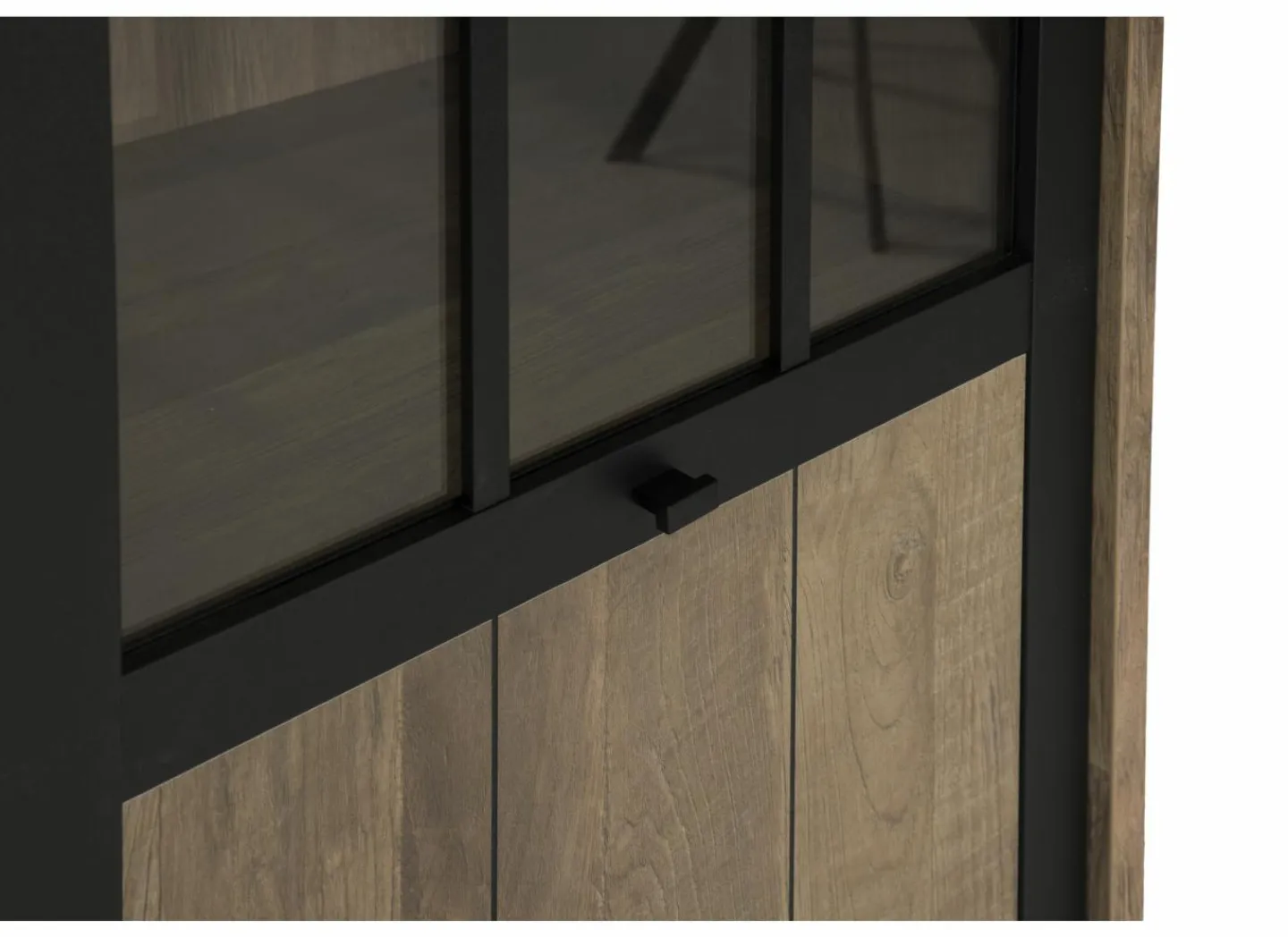 Barkast 122cm  decor - old teak & matt black