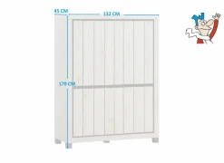 Barkast Eureka 132cm - decor - natural oak/zwart