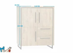 Barkast Rimini 118cm - lamulux - mango