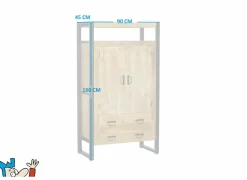 Barkast Sanguine 90cm - mango massief - natuur