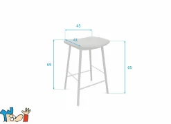 Barkruk Ami ZH65cm - lederlook - sotega antraciet