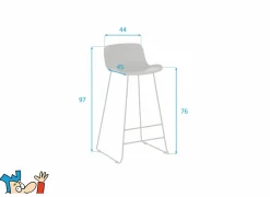Barstoel Diavola ZH76cm - kunststof - zwart