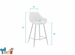 Barstoel Fangio ZH68cm - stof - beige