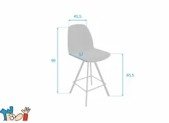 Perfecta Barstoel Girona ZH65,5cm - kunststof - zwart