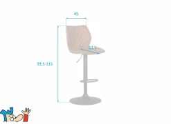 Barstoel Octavio lederlook - cognac