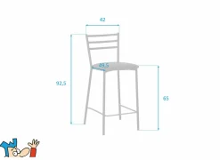 Barstoel Romy ZH65cm - stof - traffic black