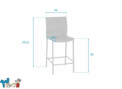 Perfecta Barstoel Sierra ZH65cm - kunststof - antraciet