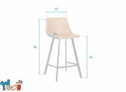 Barstoel Spartacus ZH65cm - bonded leather - zwart