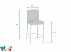 Perfecta Barstoel Villa ZH65,5cm - lederlook - antraciet