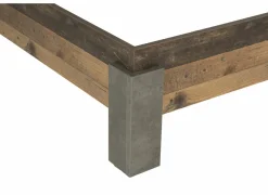 Bed Attaylar 180x200cm  - decor - oldwood vintage & donkergrijs