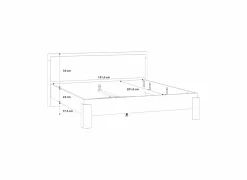 Bed Attaylar 180x200cm  - decor - oldwood vintage & donkergrijs