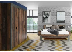 Bed Attaylar 180x200cm  - decor - oldwood vintage & donkergrijs