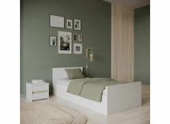 Bed Clyde 90x200cm - decor - wit met opbergruimte