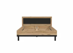 Bed Dalate 160x200cm - decor - kastanje eik & mat zwart