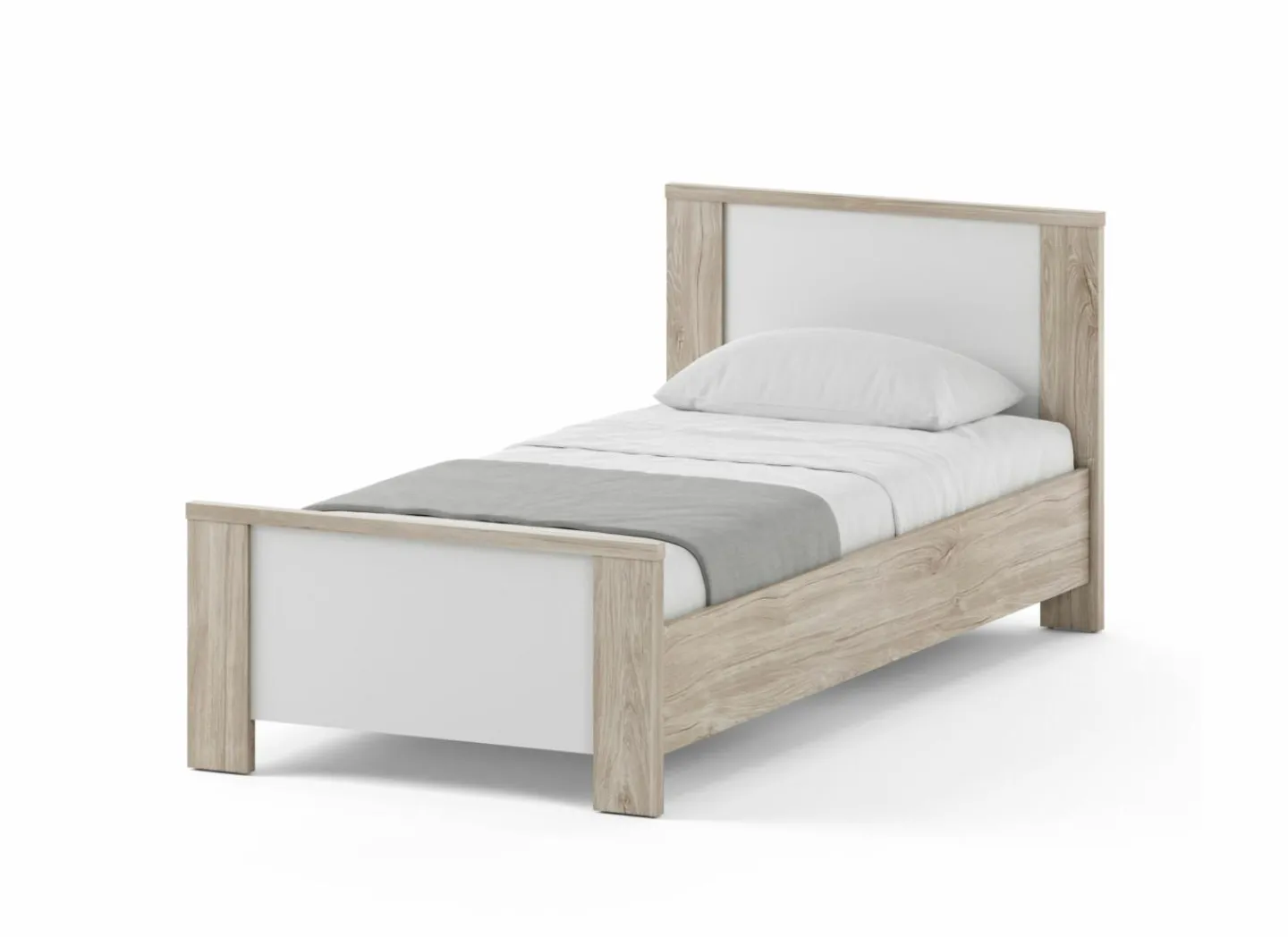Bed Evora 90x200cm - decor - ivory oak & wit