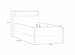 Bed Hoa 90x200cm - decor - mauvella eik & groen