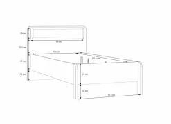 Bed Hoa 90x200cm - decor - mauvella eik & groen
