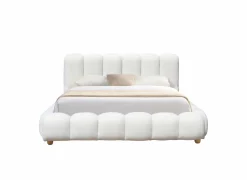 Bed Isola 140x200cm met opbergruimte - bouclé - wit