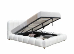 Bed Isola 160x200cm met opbergruimte - bouclé - wit