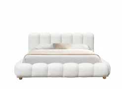 Bed Isola 180x200cm met opberguimte - bouclé - wit