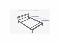 Perfecta Bed King 160x200cm - metaal - mat antraciet