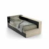 Bed Life 90x190/200cm - decor - kronberg eik & zwart met opbergruimte