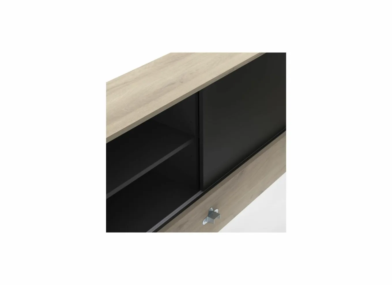 Bed Life 90x190/200cm - decor - kronberg eik & zwart met opbergruimte