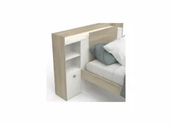 Bed Life 90x190/200cm - decor - kronberg eik & wit met opbergruimte
