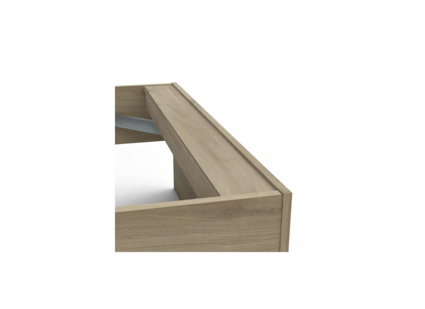 Bed Life 90x190/200cm - decor - kronberg eik & wit met opbergruimte