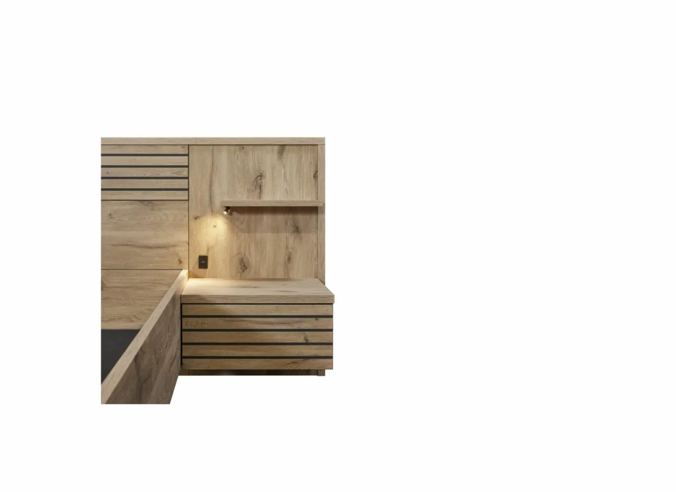 Bed Tanya 140x200cm - decor - canyon oak & elegant black