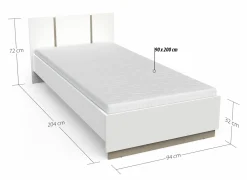 Bed Watson 90x200 - decor - kronberg eik & wit