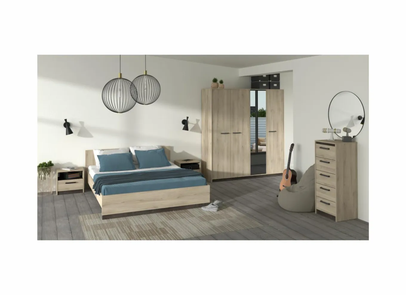 Bed Watson 140x200cm - decor - kronberg & waterford eik
