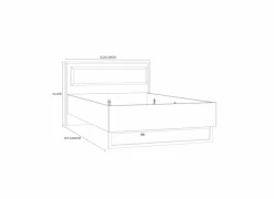 Bed 120x200cm - decor - bartex eik