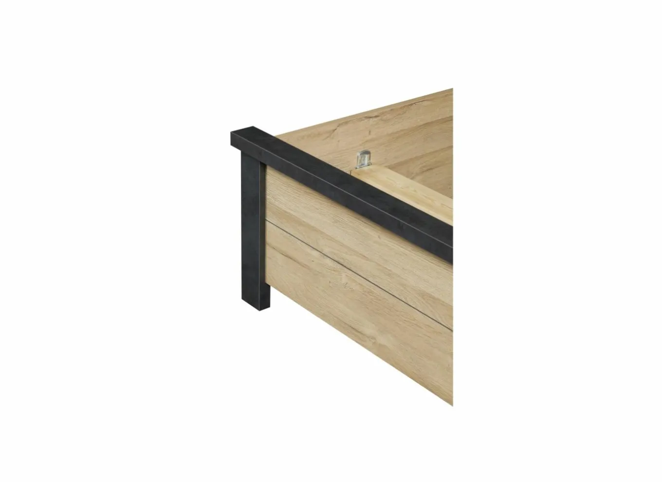 Bed 160x200cm - decor - Franse eik & nox met zijwanden