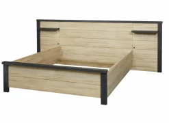 Bed 180x200cm - decor - Franse eik & nox met zijwanden