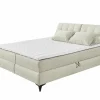 Bedbox Atlantis 180x200cm - stof - ivoor met opbergruimte