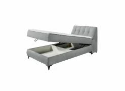 Bedbox Atlantis 120x200cm - stof - grijs met opbergruimte