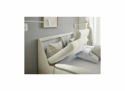 Bedbox Atlantis  140x200cm - stof - ivoor met opbergruimte