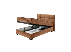 Bedbox Nagol A 140x200cm - stof - cognac met opbergruimte