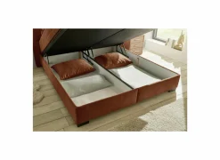 Bedbox Nagol A 180x200cm - stof - cognac met opbergruimte