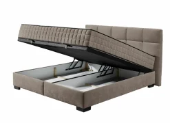 Bedbox Nagol A 180x200cm - stof - stone met opbergruimte