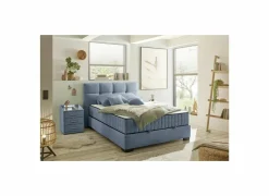 Bedbox Nagol A 140x200cm - stof - blauw met opbergruimte